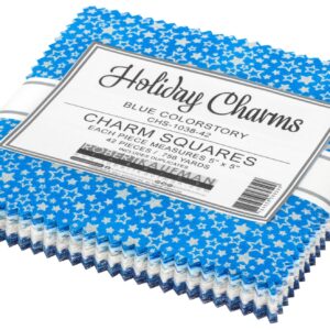 Holiday Charms 2021 2021 Blue Charm Square 42 5-inch Squares Charm Pack Robert Kaufman CHS-1038-42