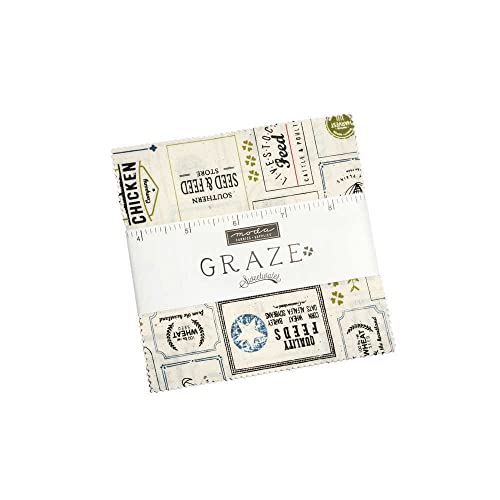 Graze Charm Pack by Sweetwater; 42-5" Precut Fabric Quilt Squares