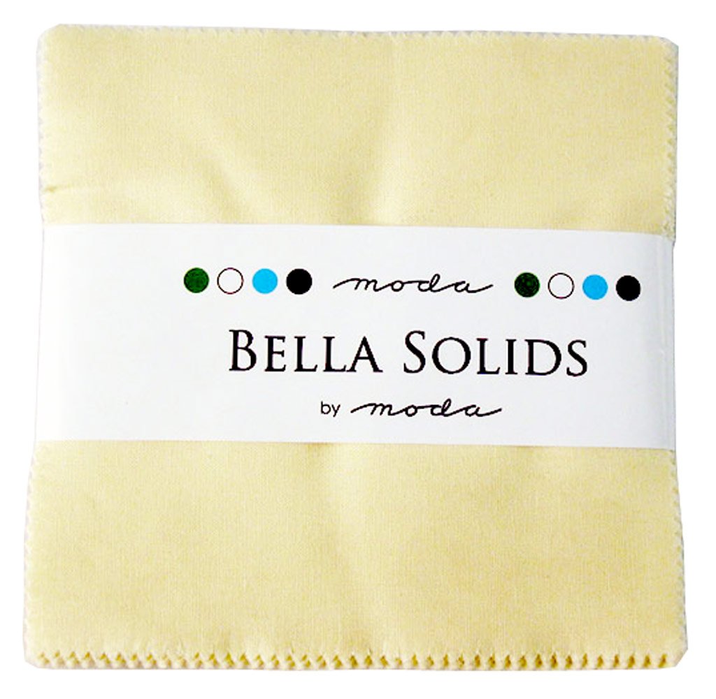 Moda Basics Bella Solids Snow 9900-11 Charm Pack, Set of 42 5-inch (12.7cm) Precut Cotton Fabric Squares