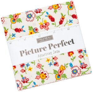 moda fabrics picture perfect charm pack by american jane; 42-5'' precut fabric quilt squares
