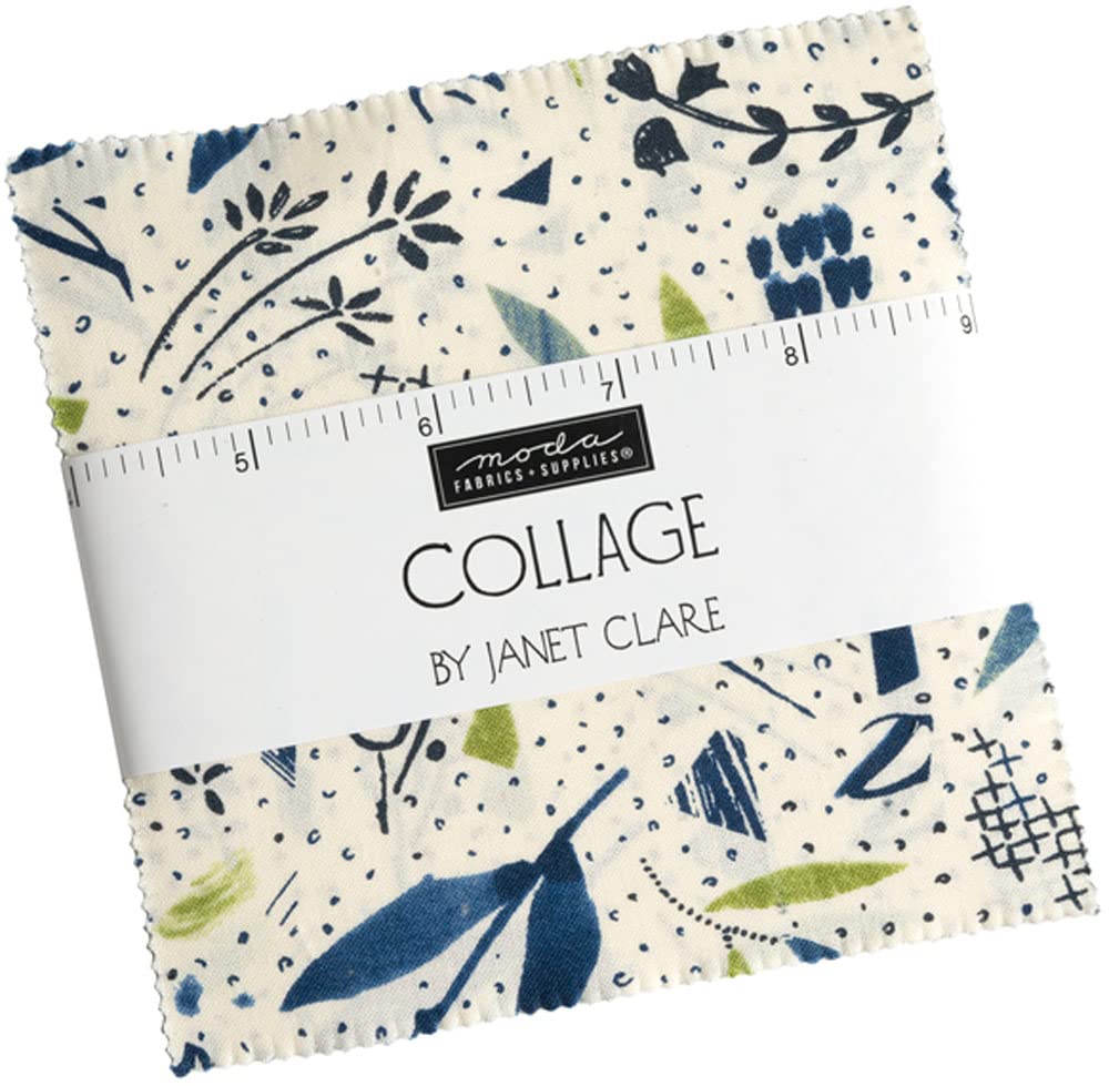 Collage Charm Pack by Janet Clare; 42-5" Precut Fabric Quilt Squares