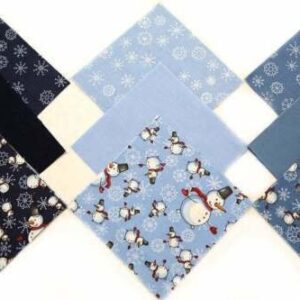 FlashPhoenix Quality Sewing Fabric – 96 Pc Snowman, Snowflake pre-Cut Charm Pack 5 Squares 100% Cotton Fabric Quilt Size: 5x5 Inch