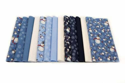 FlashPhoenix Quality Sewing Fabric – 96 Pc Snowman, Snowflake pre-Cut Charm Pack 5 Squares 100% Cotton Fabric Quilt Size: 5x5 Inch