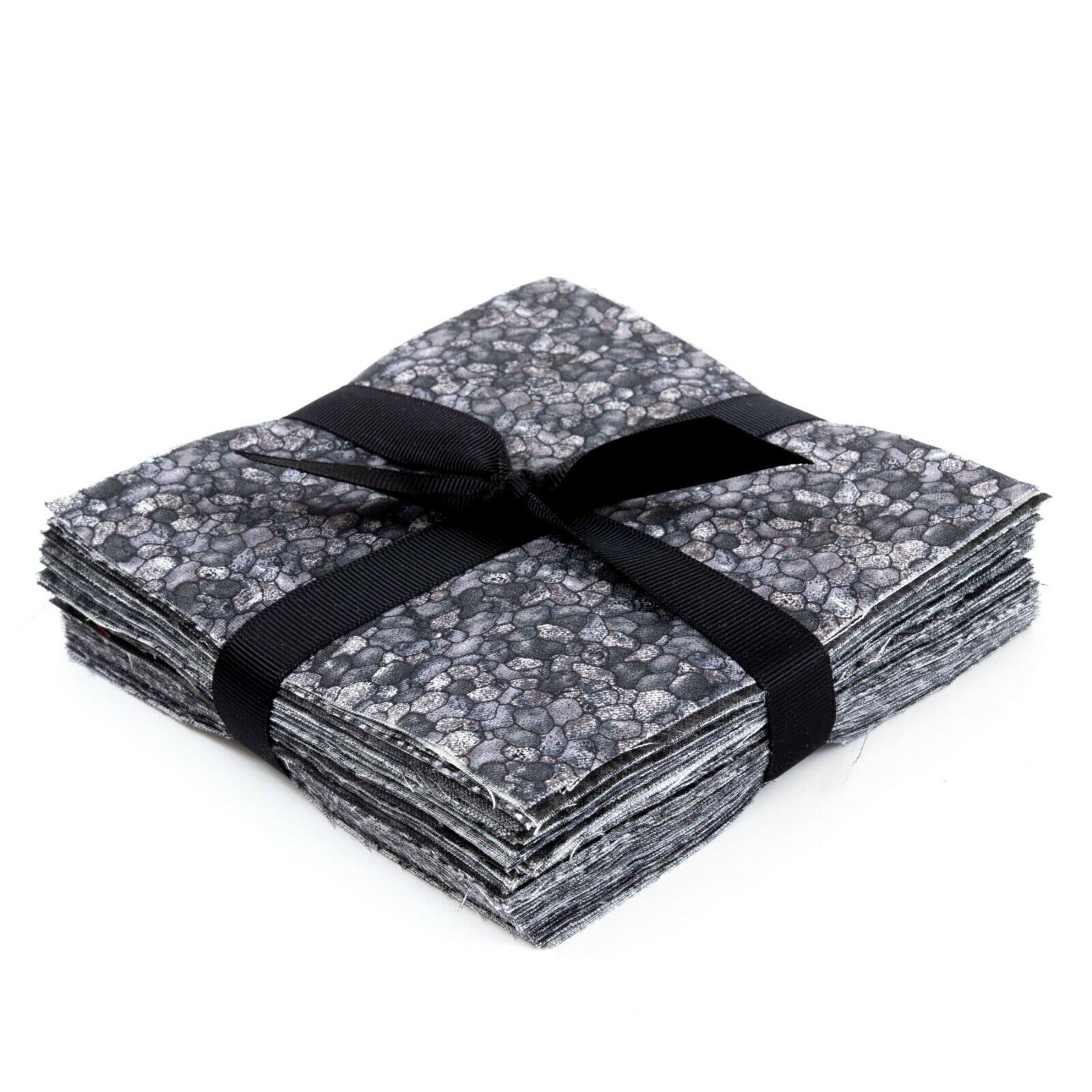 FlashPhoenix Quality Sewing Fabric - It's All Black 90-pc pre-Cut Charm Pack 5 x 5 Inch Squares 100% Cotton Fabric Quilt