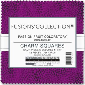 Fusions Passionfruit Charm Square 42 5-inch Squares Charm Pack Robert Kaufman Fabrics CHS-1093-42