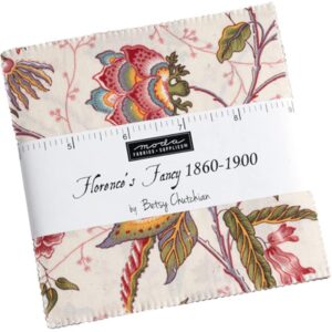 Florence's Fancy Charm Pack by Betsy Chutchian; 42-5 Inch Precut Fabric Quilt Squares