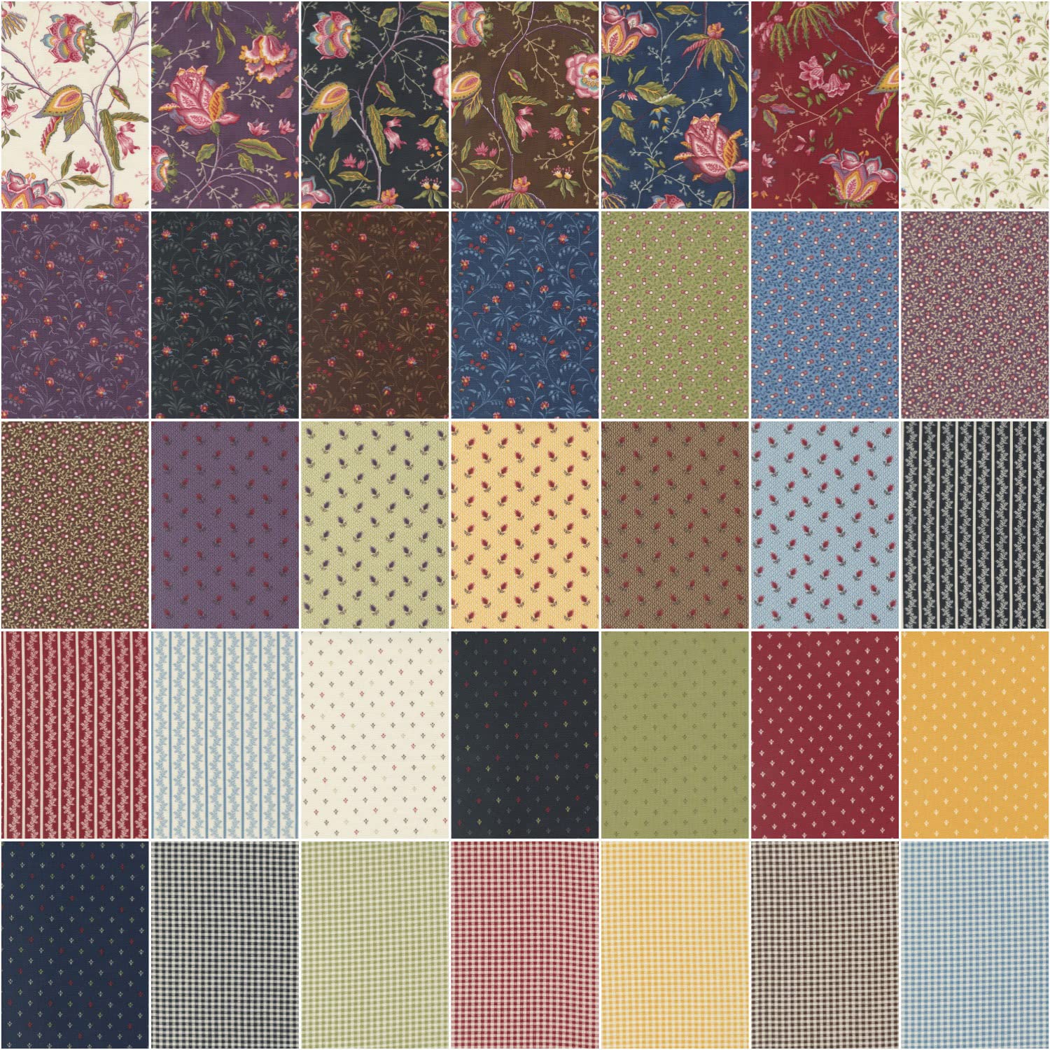 Florence's Fancy Charm Pack by Betsy Chutchian; 42-5 Inch Precut Fabric Quilt Squares