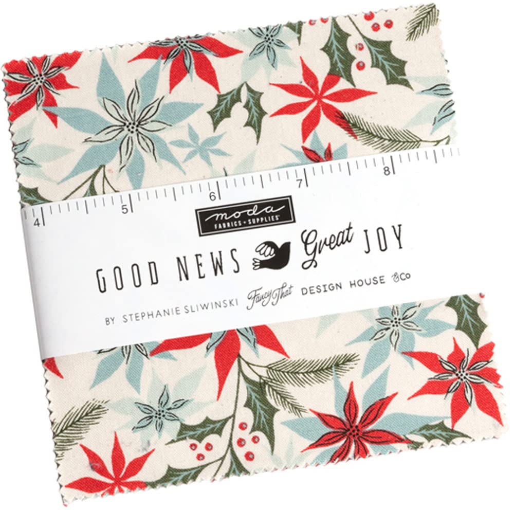 Good News Great Joy Charm Pack by Fancy That Design House; 42-5" Precut Fabric Quilt Squares