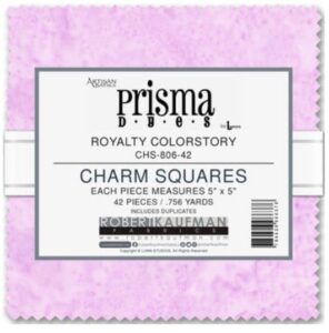 5" charm pack - artisan batiks prisma dyes royalty colorstory by lunn studios for robert kaufman purples blues teals squares fabric bundle quilter's cotton fabric precuts (chs-806-42) m532.32