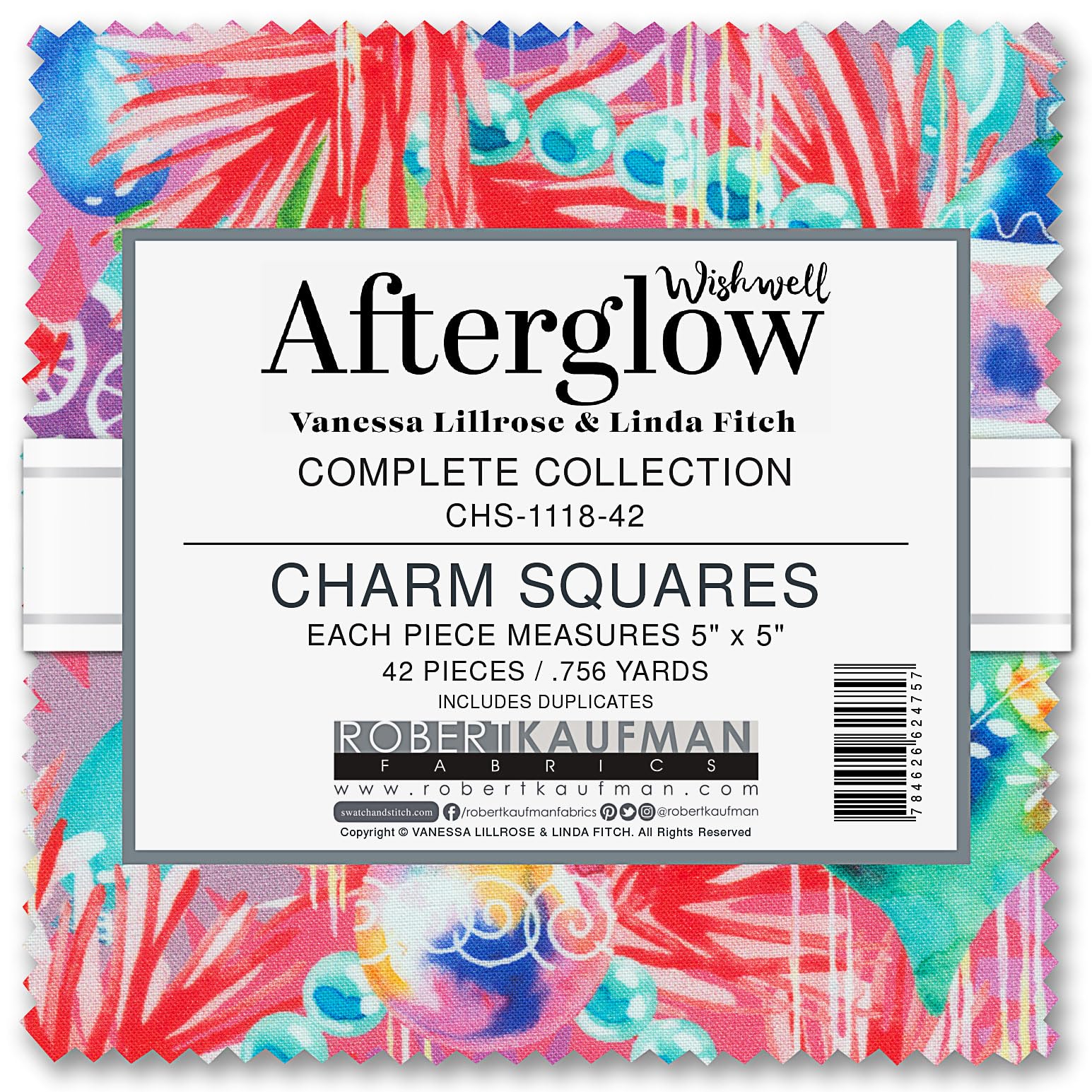 Vanessa Lillrose Wishwell Afterglow 42 5-inch Squares Charm Pack Robert Kaufman CHS-1118-42