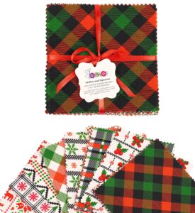 soimoi christmas theme print precut 5-inch cotton fabric quilting squares charm pack diy patchwork sewing craft