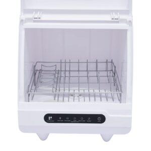 Portable Countertop Dishwasher, Mini Dishwasher Freestanding Dishwasher 5 Washing Programs Compact Dishwasher for Home Apartments Dorms RV Kitchen (110V 1200W)