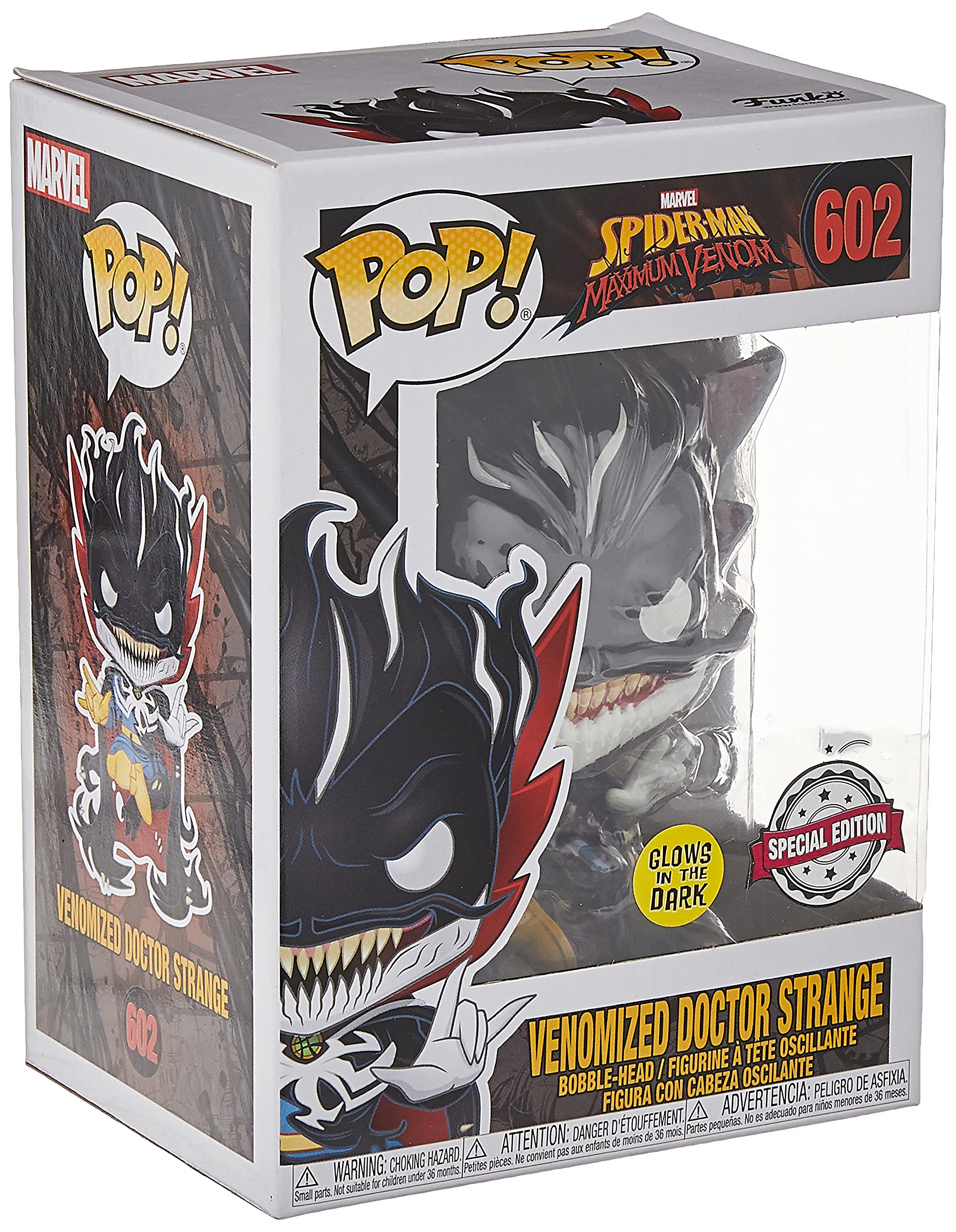 Funko Pop! Marvel: Maximum Venom - Dr. Strange, Glow in The Dark, Amazon Exclusive, Multicolor