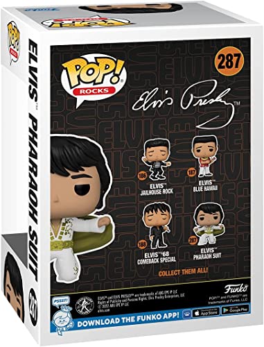 POP Rocks: Elvis - Elvis Pharaoh Suit Funko Vinyl Figure (Bundled with Compatible Box Protector Case), Multicolored, 3.75 inches