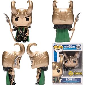 POP Marvel: Loki with Scepter (Glow in The Dark) Entertainment Earth Exclusive Funko Vinyl Figure (Bundled with Compatible Box Protector Case) Multicolored 3.75 inches