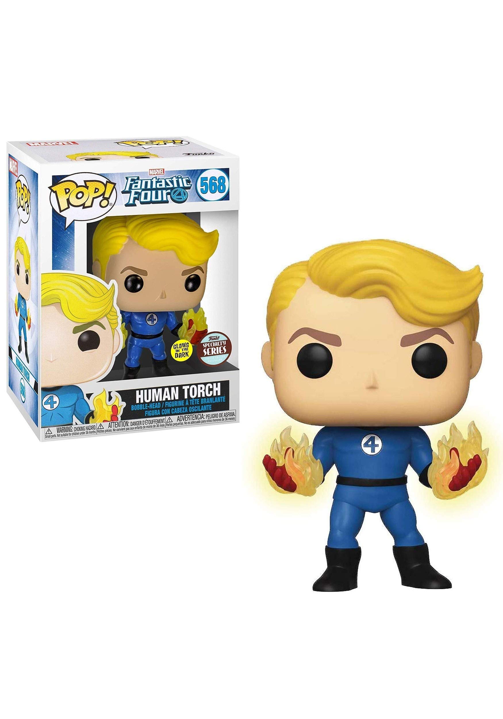 Pop! Marvel: Fantastic Four- Human Torch Glow-in-The-Dark Standard