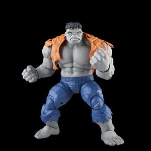 Marvel Legends Series Gray Hulk and Dr. Bruce Banner, Avengers 60th Anniversary Collectible 6 Inch Action Figures, 6 Accessories