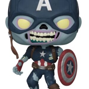 POP Marvel: What If? - Zombie Captain America Funko Pop! Vinyl Figure (Bundled with Compatible Pop Box Protector Case), Multicolored, 3.75 inches