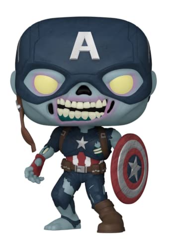 POP Marvel: What If? - Zombie Captain America Funko Pop! Vinyl Figure (Bundled with Compatible Pop Box Protector Case), Multicolored, 3.75 inches