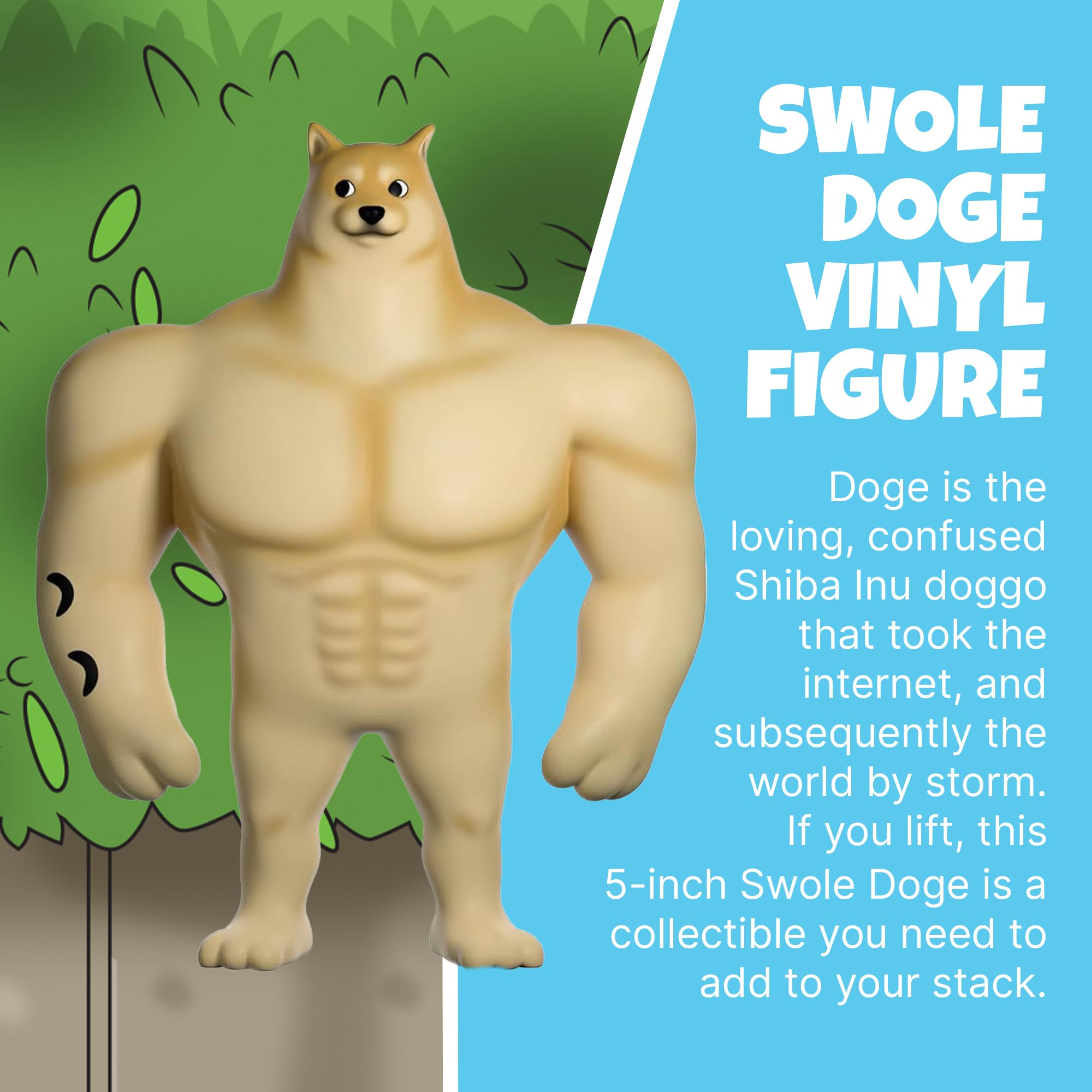 You Tooz Swole Doge 5' Tan Vinyl Figurine - Meme Collection