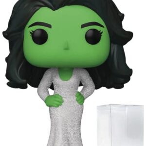 POP Marvel: [She Hulk] Attorney at Law - [She Hulk] in Gala Dress with Glitter Funko Vinyl Figure (Bundled with Compatible Box Protector Case), Multicolor, 3.75 inches