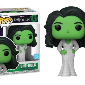 POP Marvel: [She Hulk] Attorney at Law - [She Hulk] in Gala Dress with Glitter Funko Vinyl Figure (Bundled with Compatible Box Protector Case), Multicolor, 3.75 inches