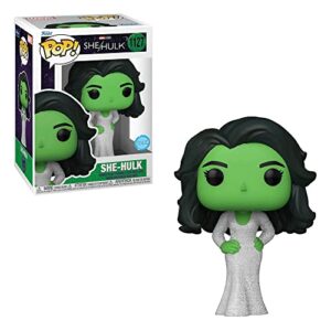 POP Marvel: [She Hulk] Attorney at Law - [She Hulk] in Gala Dress with Glitter Funko Vinyl Figure (Bundled with Compatible Box Protector Case), Multicolor, 3.75 inches