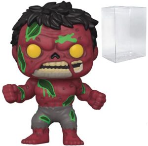 pop marvel zombies zombie red hulk funko pop vinyl figure bundled with compatible pop box protector case multicolored 3.75 inches