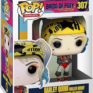 POP Birds of Prey - Harley Quinn Roller Derby Funko Vinyl Figure (Bundled with Compatible Box Protector Case), Multicolored, 3.75 inches