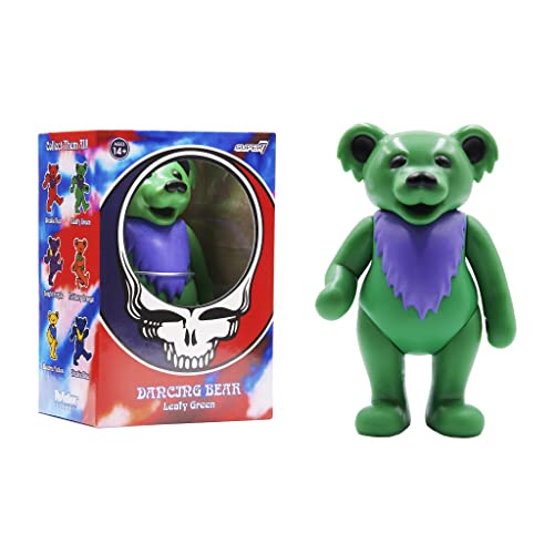 Super7 Grateful Dead Dancing Bear - 3.75" Grateful Dead Action Figure with Peg Stand Accessory Classic Music Collectibles and Retro Toys