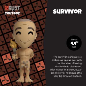 You Tooz Survivor 4.4" Vinyl Figure, Official Licensed Collectible Survivor Rust Figurine from Video Game Rust Rust Collection