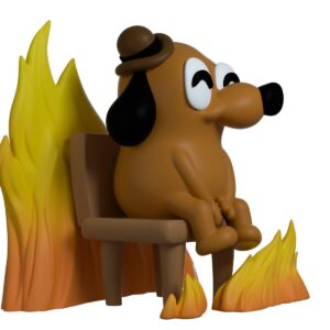 Youtooz This is Fine Dog, 3.7" Vinyl Figure of This is Fine Meme Dog Based on Funny Internet Meme This is Fine - Youtooz Meme Collection