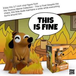 Youtooz This is Fine Dog, 3.7" Vinyl Figure of This is Fine Meme Dog Based on Funny Internet Meme This is Fine - Youtooz Meme Collection