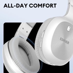 Edifier W800BT Plus Wireless Headphones Over-Ear Headset - Qualcomm® aptX - Bluetooth V5.1 - CVC™ 8.0 Call Noise Cancelling - 55H Playtime - Built-in Microphone - Physical Button White