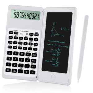 ipepul scientific calculators for students, 10-digit large screen, math calculator with notepad, classroom must haves for middle high school supplies & college （white）