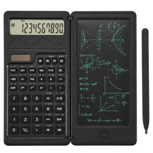 EooCoo Calculator with Notepad,10-Digit Large Display Office Desk Calcultors,Support Solar and Battery,Professional Foldable Calculator for Students, Office Desk Accessories