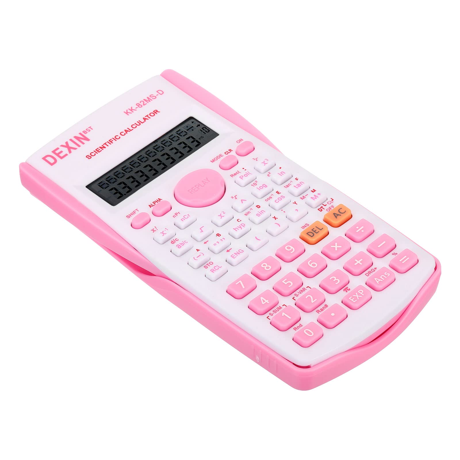 PATIKIL Scientific Calculator, 2-Line Standard Engineering Calculator with 240 Function 12 Digit LCD Display Math Calculator for Office Business, Pink