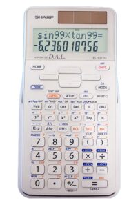 sharp el-531tgbdw 12-digit scientific/engineering calculator with protective hard cover, battery and solar hybrid powered lcd display, great for students and professionals, silver
