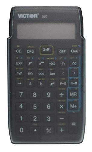 Victor 920 Compact Scientific Calculator with Hinged Case, 10-Digit LCD