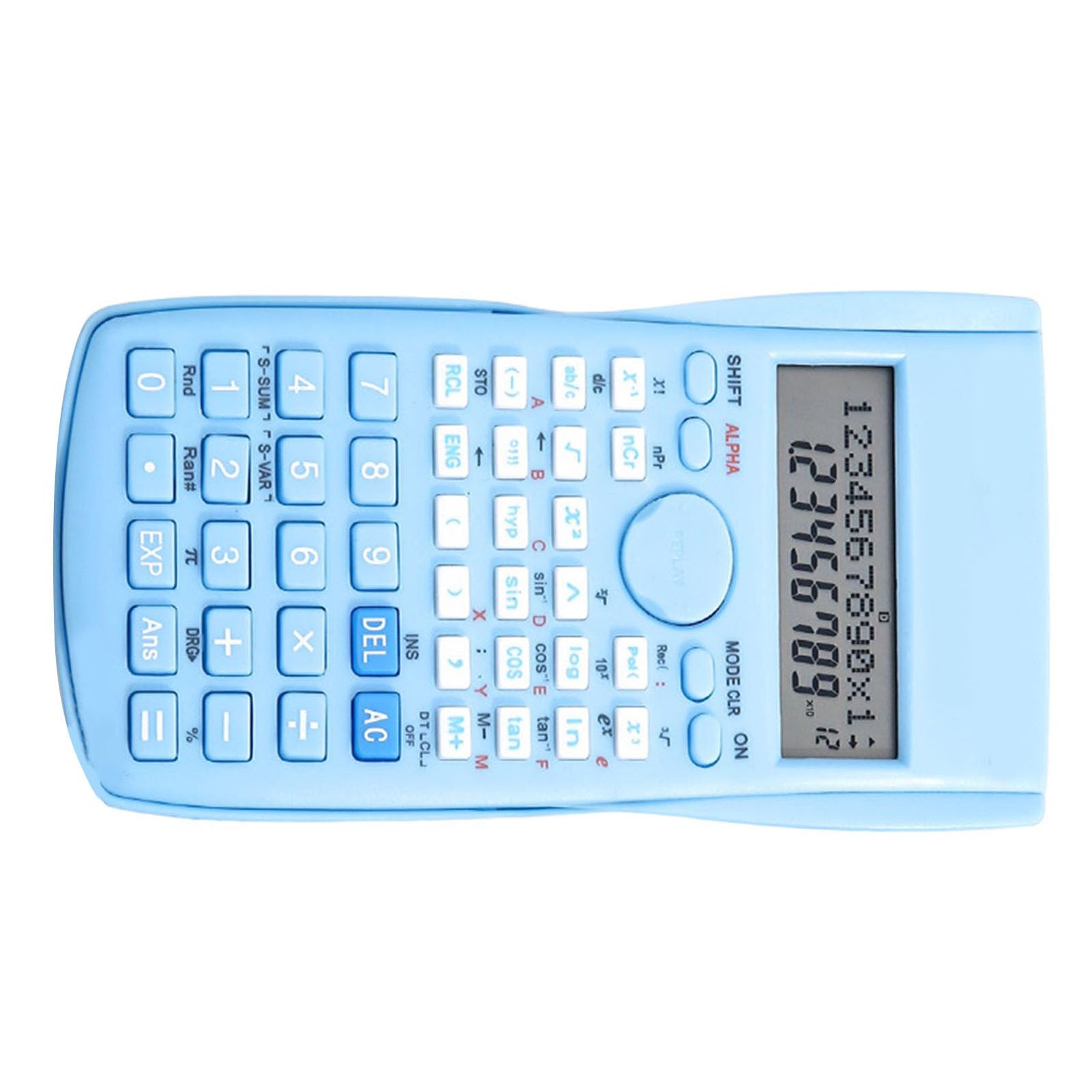 Scientific Calculator 12 Digit 240 Functions Multifunction Large Display Graphing Calculator with Sliding Hard Cover, Suitable for Students (Blue)