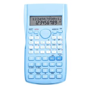 multifunctional scientific calculator with 240 functions, 12 digit display, sliding hard cover for easy use in exams (blue)