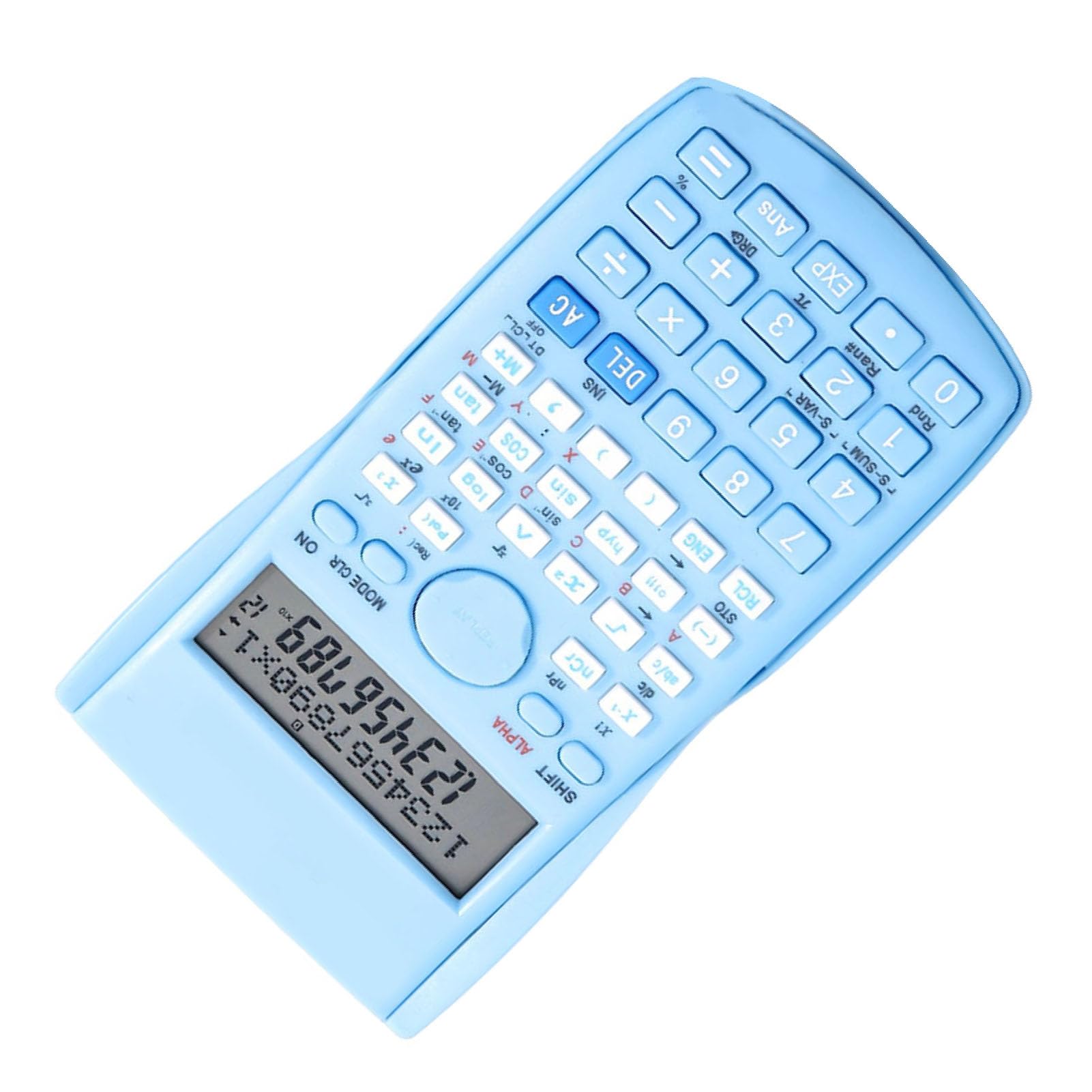 Multifunctional Scientific Calculator with 240 Functions, 12 Digit Display, Sliding Hard Cover for Easy Use in Exams (Blue)