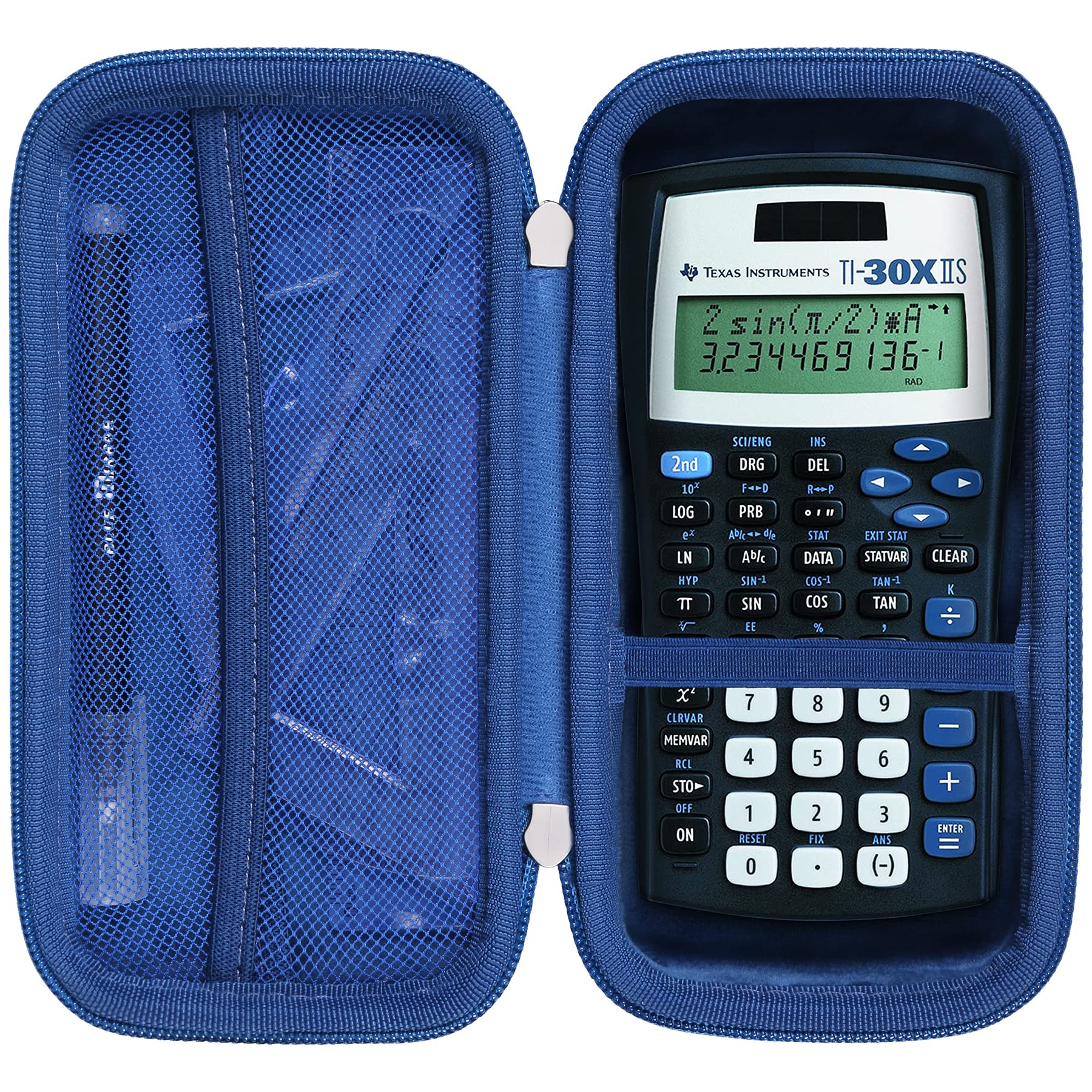 Khanka Hard Travel Case Replacement for Texas Instruments TI-30XIIS Scientific Calculator, Case Only (Blue Accents)