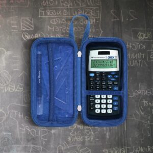 Khanka Hard Travel Case Replacement for Texas Instruments TI-30XIIS Scientific Calculator, Case Only (Blue Accents)