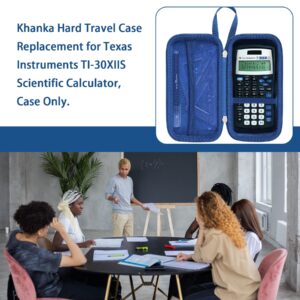 Khanka Hard Travel Case Replacement for Texas Instruments TI-30XIIS Scientific Calculator, Case Only (Blue Accents)