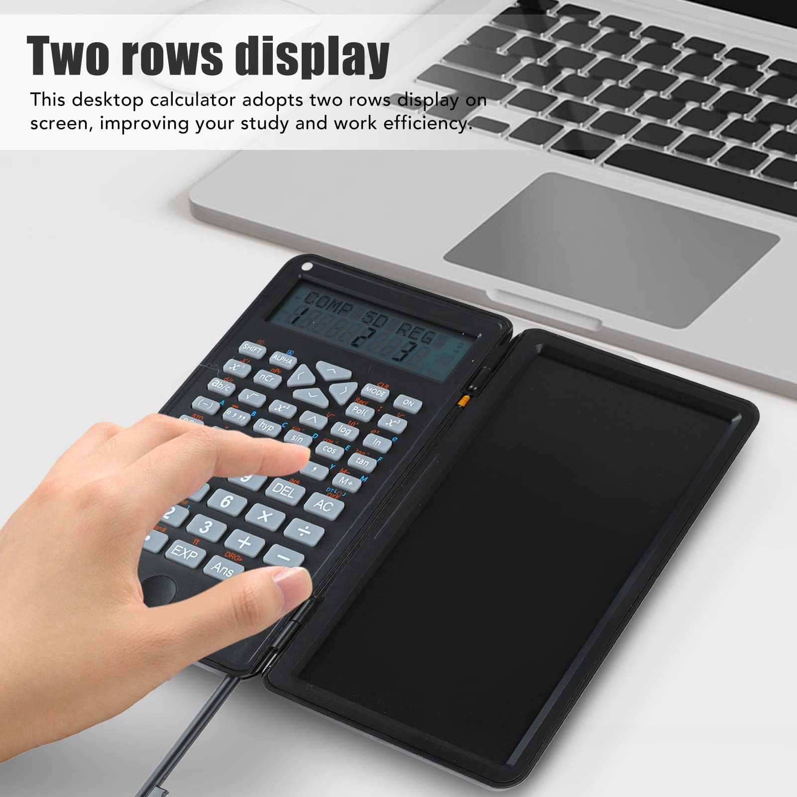 Classic Scientific Calculator,Two Row LCD Display Writing Tablet Sensitive Multifunction Desk Calculator for Accounting Engineering Office School Work