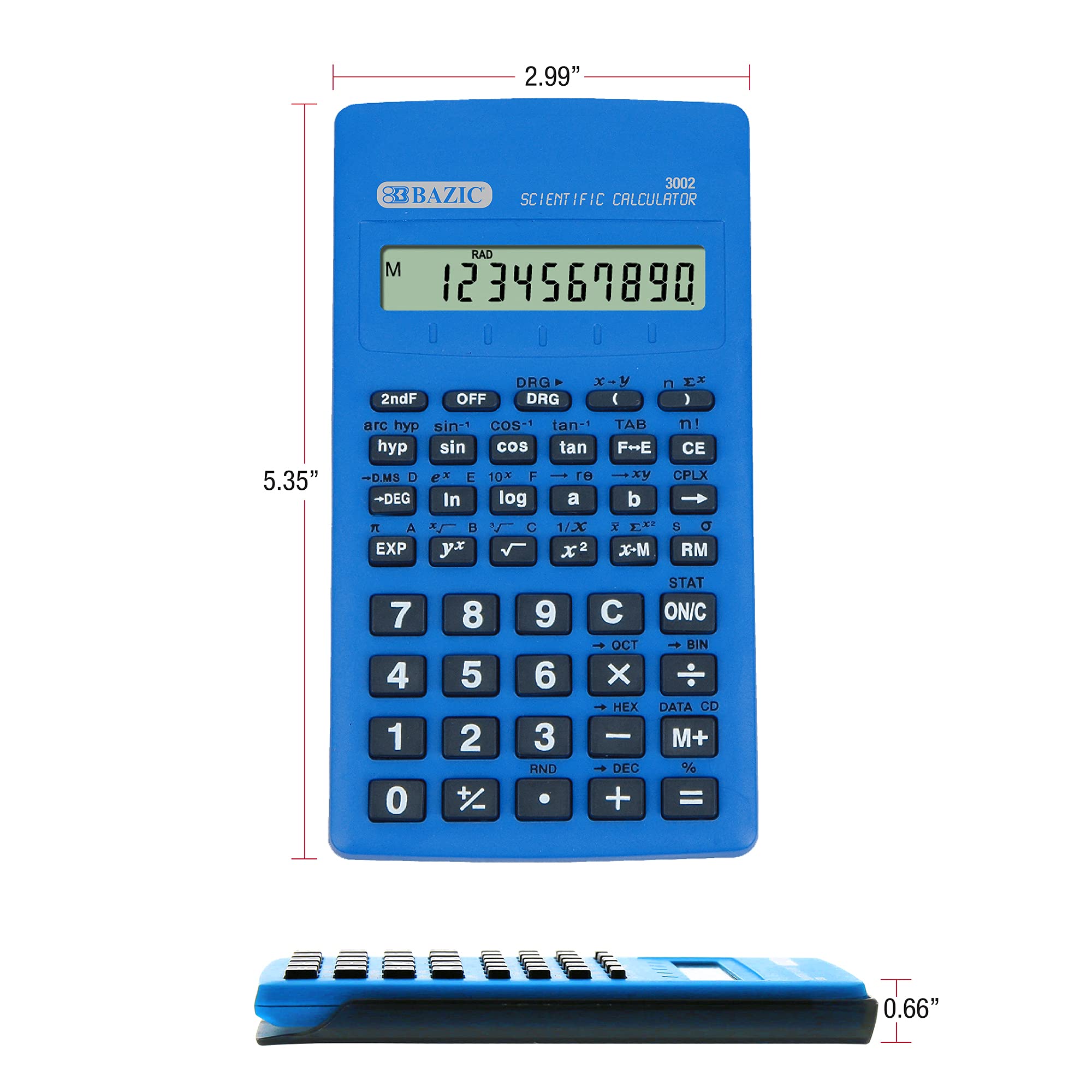 BAZIC Scientific Calculator 56 Function w/Slide-On Case, Engineering Calculators LCD Display, Great for Students and Professionals, Asst Color, 12-Pack