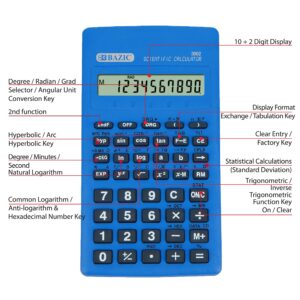 BAZIC Scientific Calculator 56 Function w/Slide-On Case, Engineering Calculators LCD Display, Great for Students and Professionals, Asst Color, 12-Pack