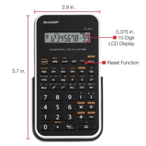 Sharp EL501XBWH EL-501XBWH Scientific Calculator 10-Digit LCD