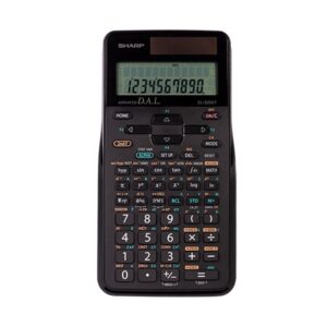 Sharp Electronics EL520XTBBK Scientific Calculator, 10-Digit with 2-Line LCD Display (Solar and Battery Powered)